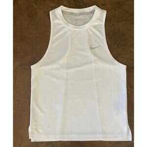 Nike Running Dri-FIT Mesh Back Racerback Tank Top - White - Women's Small